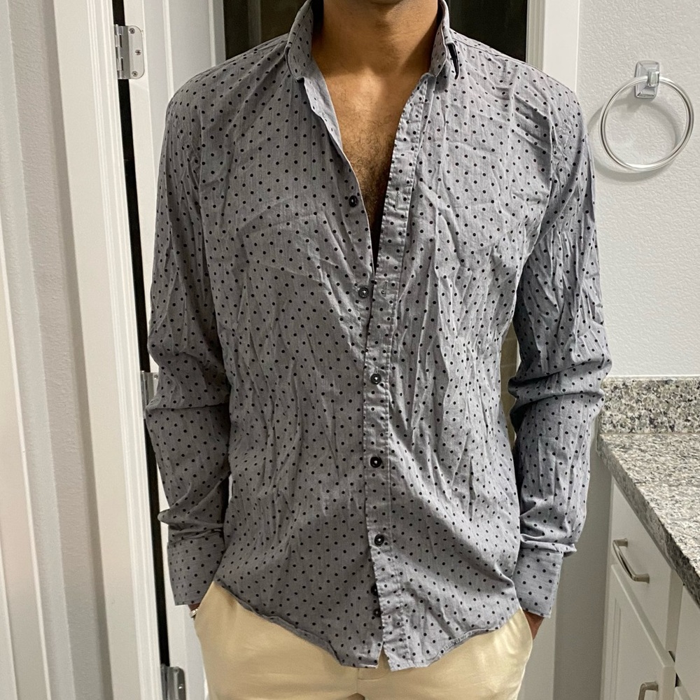 Black tag by Zara. Button down shirt. Slim fit